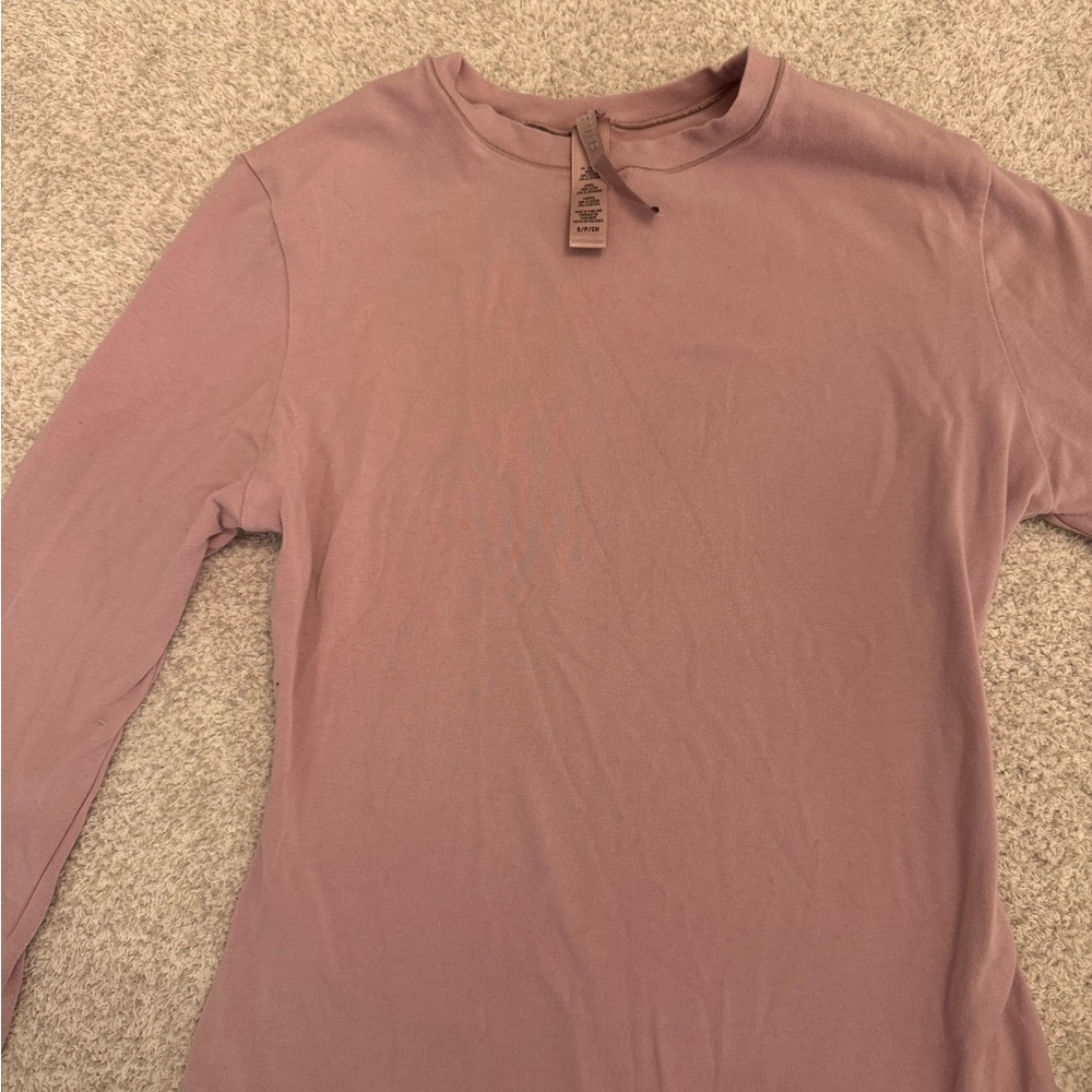 SKIMS Dusty Rose Long Sleeve Tee